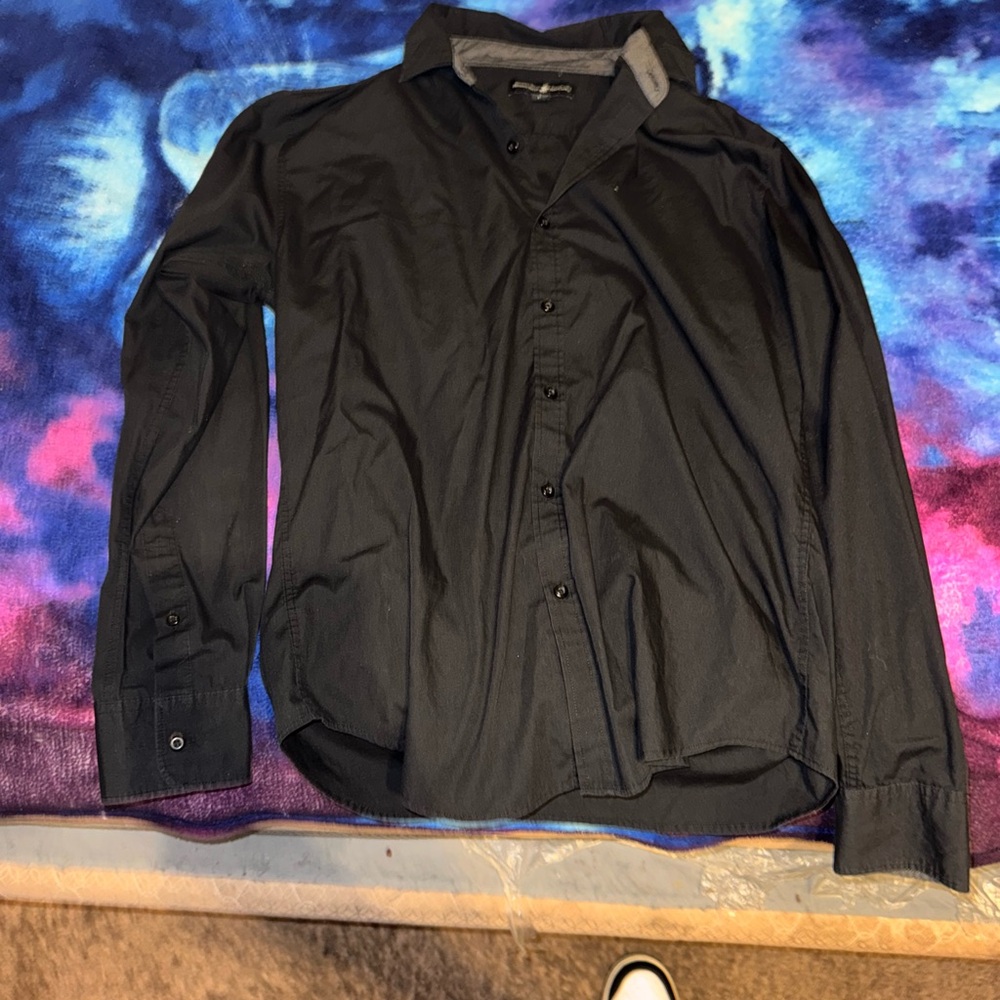 Men's Black Button-Up Shirt